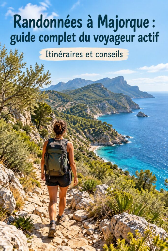Un sentier de randonnée bordé de fleurs sauvages à Majorque, invitant à l'exploration