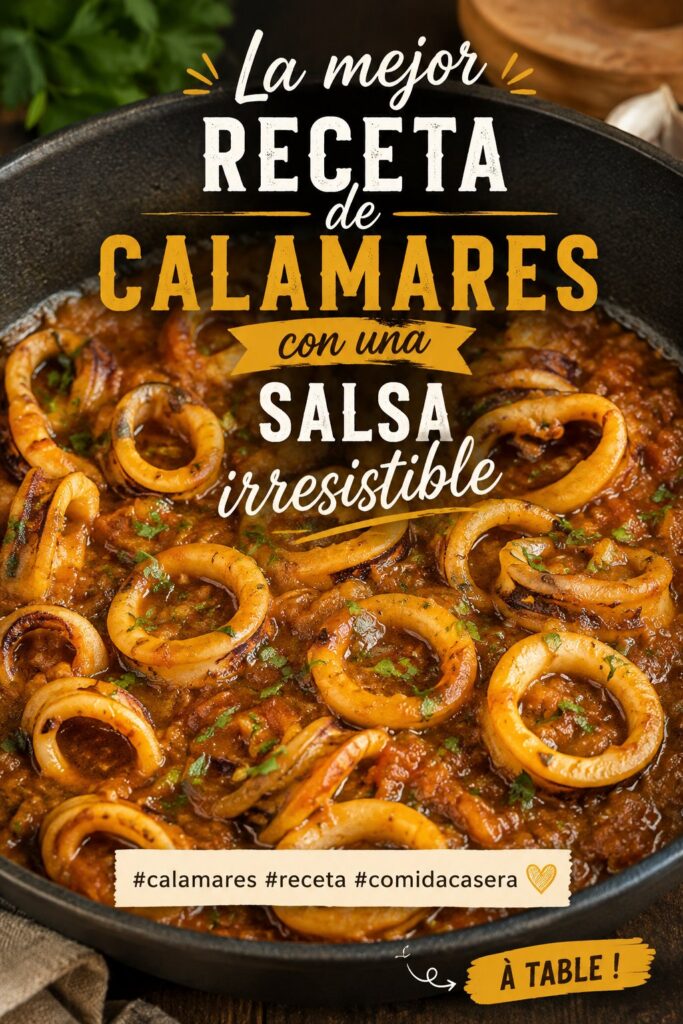 Assiette de calamars en sauce servie avec une garniture colorée