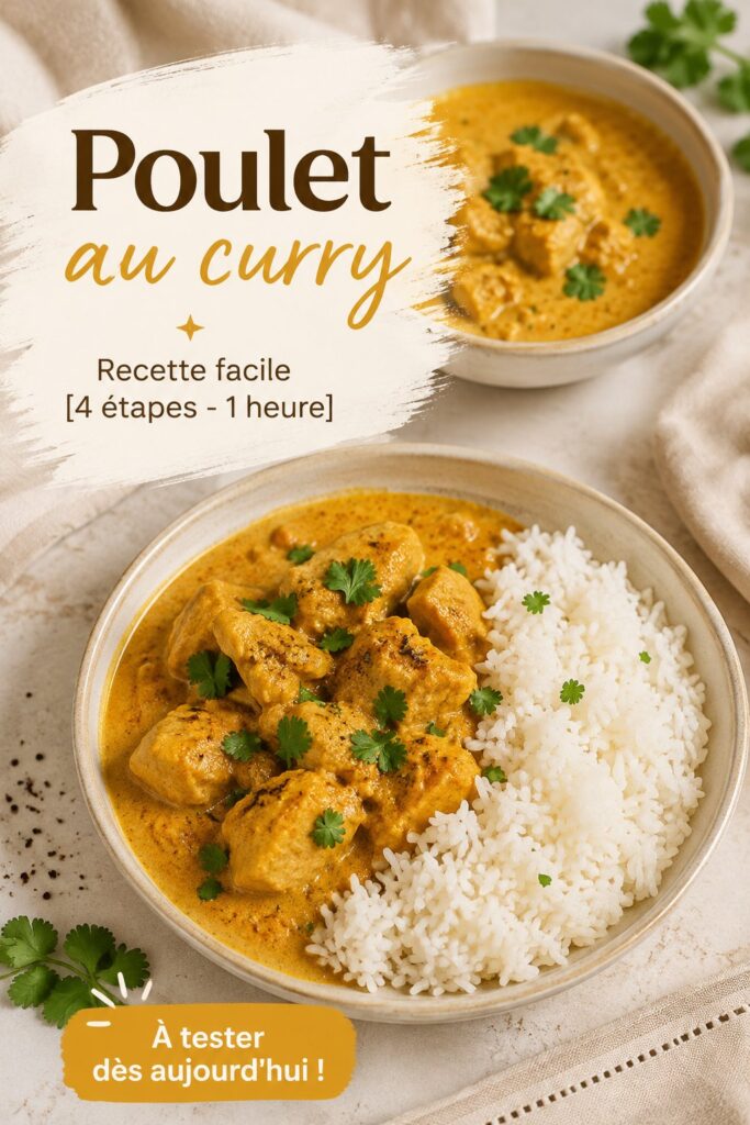 Un plat de poulet au curry coloré prêt à être dégusté