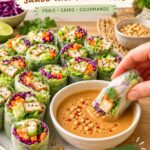 Rouleaux d'été frais avec sauce aux cacahuètes joliment présentés sur une assiette