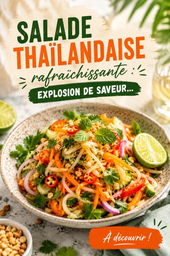 Salade thaïlandaise colorée avec des légumes frais et des herbes