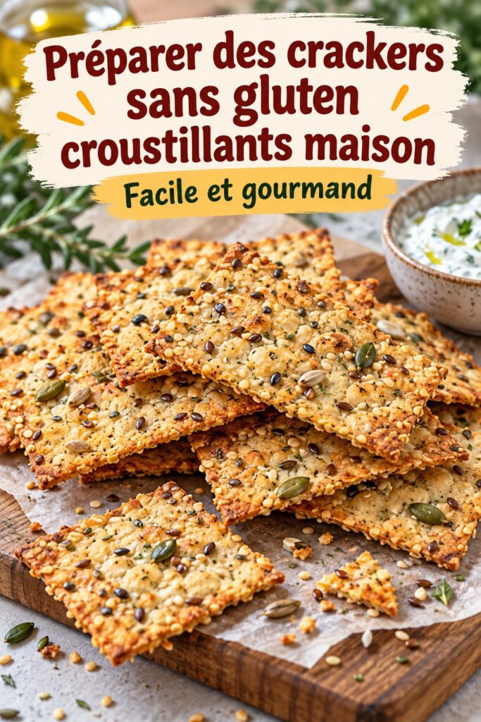 Assiette de crackers sains faits maison avec des graines.