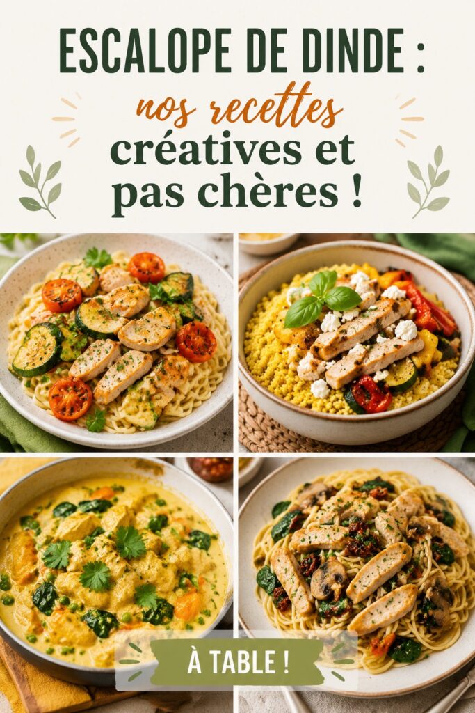 Escalope de dinde rôtie accompagnée de légumes frais