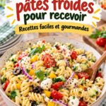 Salade de pâtes froides colorée avec des légumes frais