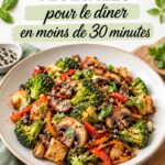 Dîner rapide végan préparé en moins de 30 minutes avec des légumes frais et savoureux.
