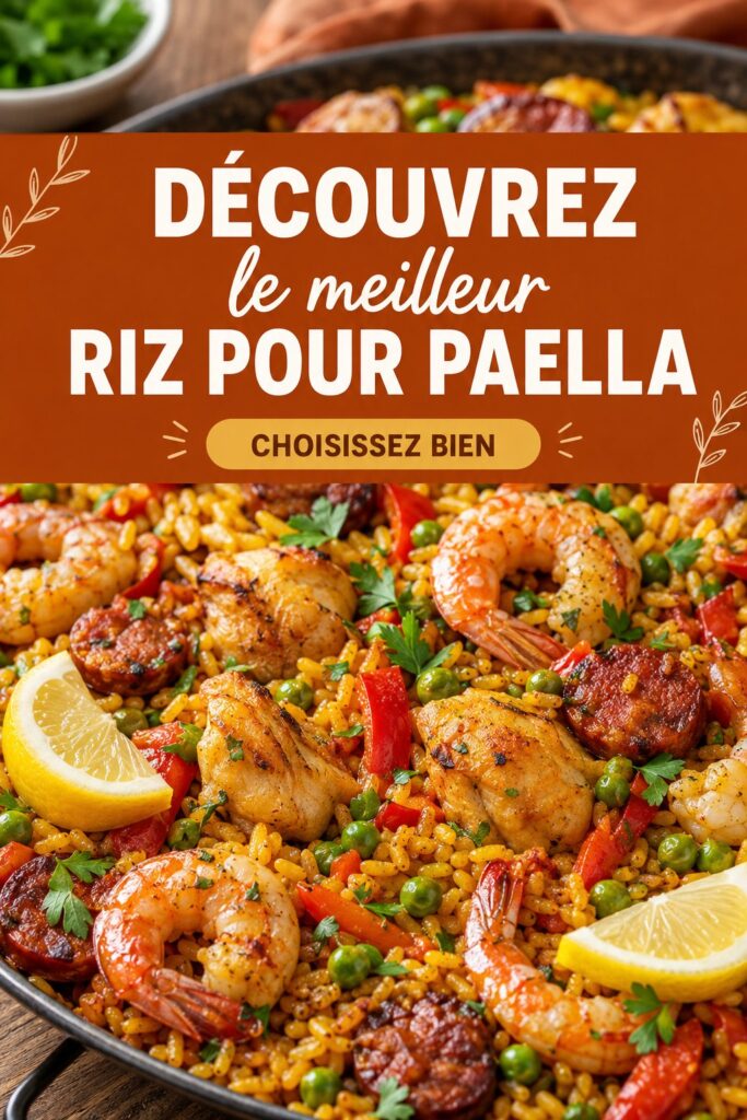 Paella colorée avec du riz bomba, légumes et fruits de mer