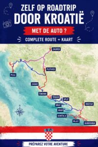 Carte de la Croatie avec itinéraires pour road trip