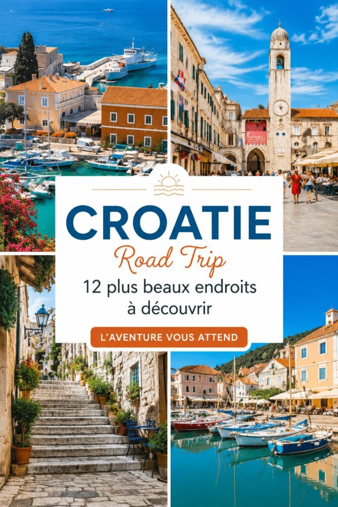 Vue panoramique des paysages côtiers de la Croatie en été