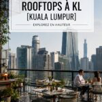 Vue panoramique d'un rooftop à Kuala Lumpur avec le skyline en arrière-plan.