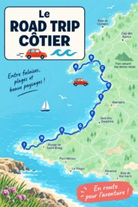 Vue panoramique sur la côte dalmate lors d'un road trip en Croatie