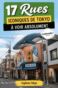 Vue panoramique de l'une des rues emblématiques de Tokyo, pleine de vie et de commerces.