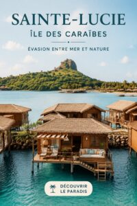 Vue tropicale sur les plages de Sainte-Lucie, île des Caraïbes.