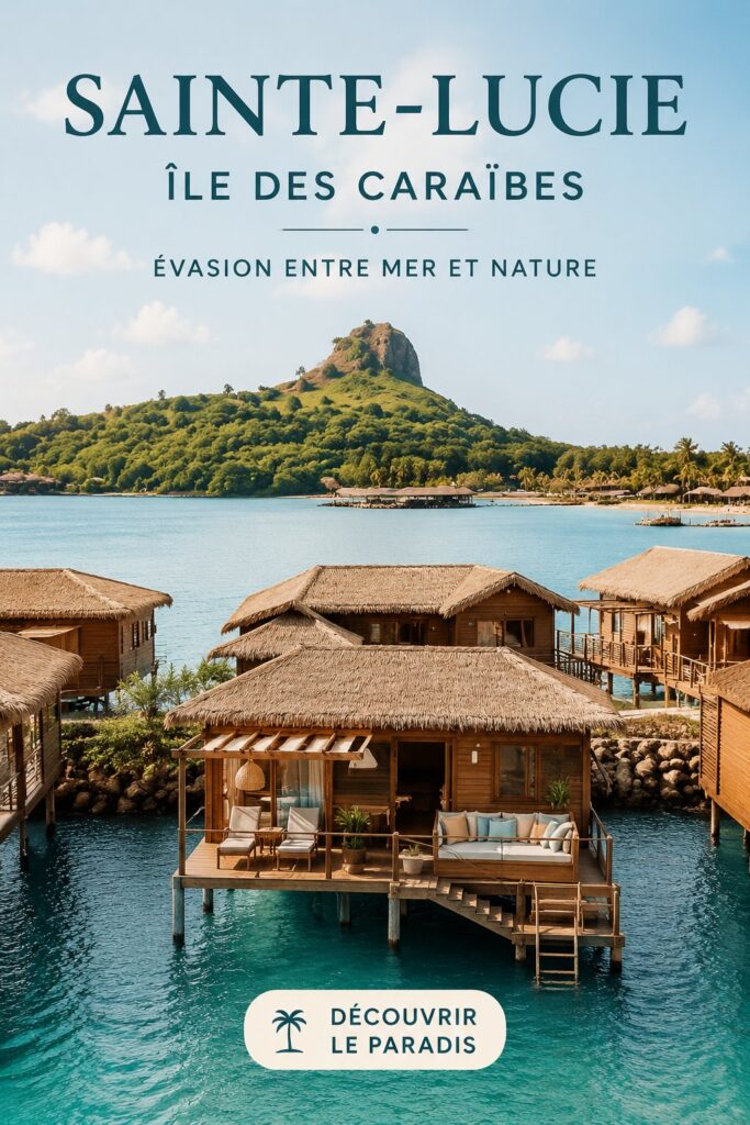 Vue tropicale sur les plages de Sainte-Lucie, île des Caraïbes.