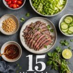 Salade thaïlandaise de boeuf colorée et appétissante