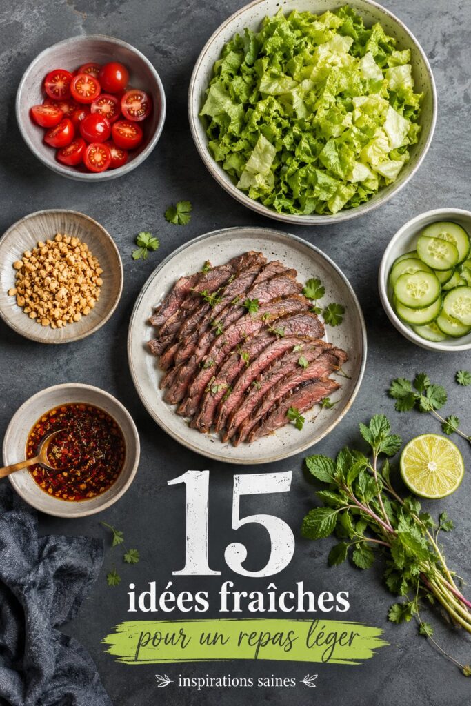 Salade thaïlandaise de boeuf colorée et appétissante