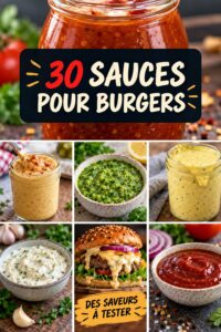 Assortiment de burgers avec différentes sauces malaisiennes sur une table