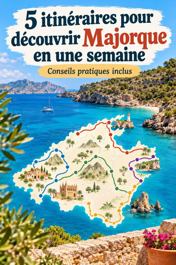 Belles plages de Majorque avec un ciel bleu et une eau cristalline