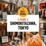 Vue animée de Shimokitazawa à Tokyo, avec des boutiques et cafés. Mots-clé : Shimokitazawa.