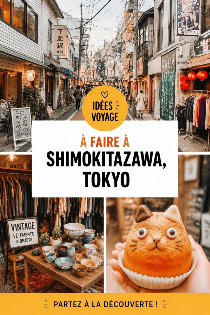 Vue animée de Shimokitazawa à Tokyo, avec des boutiques et cafés. Mots-clé : Shimokitazawa.