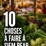 Visite d'un marché local à Siem Reap, un lieu animé et coloré.
