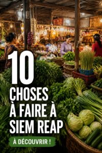 Visite d'un marché local à Siem Reap, un lieu animé et coloré.