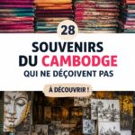 Des souvenirs artisanaux issus du Cambodge, mettant en avant la culture locale.