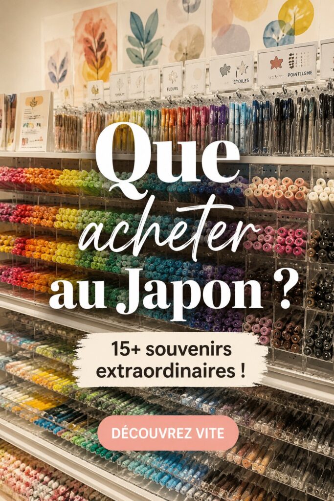 Souvenirs colorés typiques du Japon, prêts à être emportés.