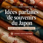 Souvenirs uniques du Japon, incluant des kimonos et des figurines maneki-neko sur une table.