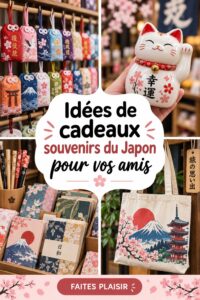 Souvenirs japonais colorés à offrir, représentant la culture japonaise.