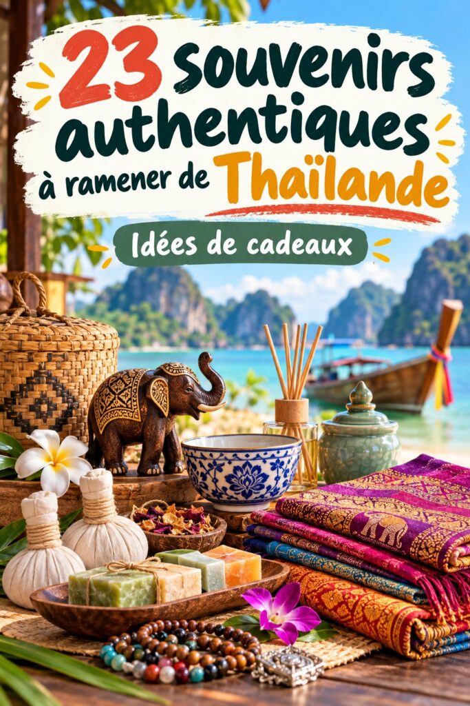 Sélection de souvenirs artisanaux typiques de Thaïlande