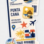 Sticker joyeux représentant Punta Cana, parfait pour vos souvenirs de voyage.