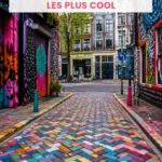 Mural coloré représentant une œuvre de street art à Amsterdam
