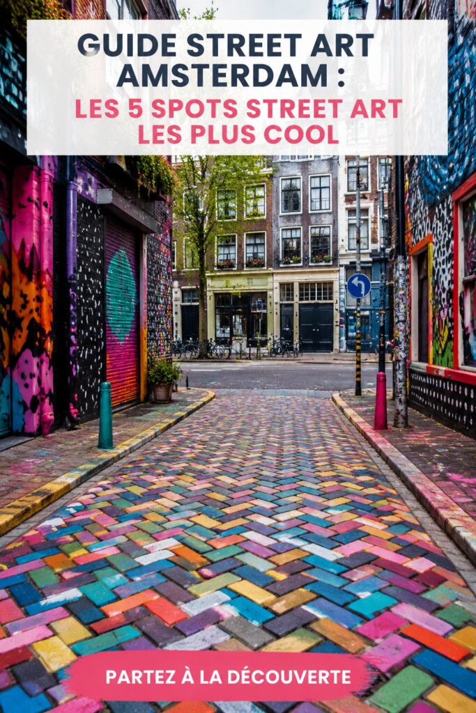 Mural coloré représentant une œuvre de street art à Amsterdam