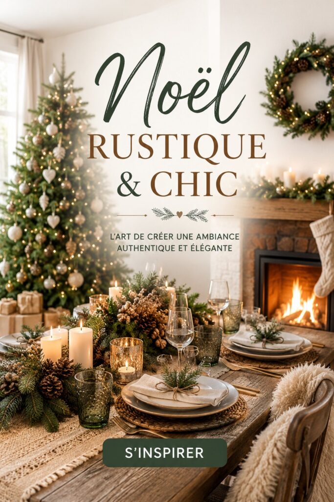 Intérieur rustico-chic avec des meubles en bois et des décorations chaleureuses.