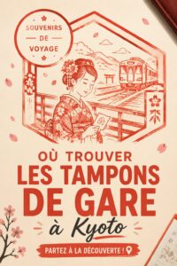 Collection de tampons Eki colorés trouvés à Kyoto