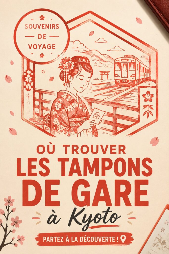 Collection de tampons Eki colorés trouvés à Kyoto