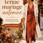 Robe élégante en velours pour mariage en automne.