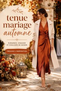 Robe élégante en velours pour mariage en automne.