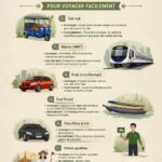 Transport à Bangkok avec un bus et le rail aérien en arrière-plan.
