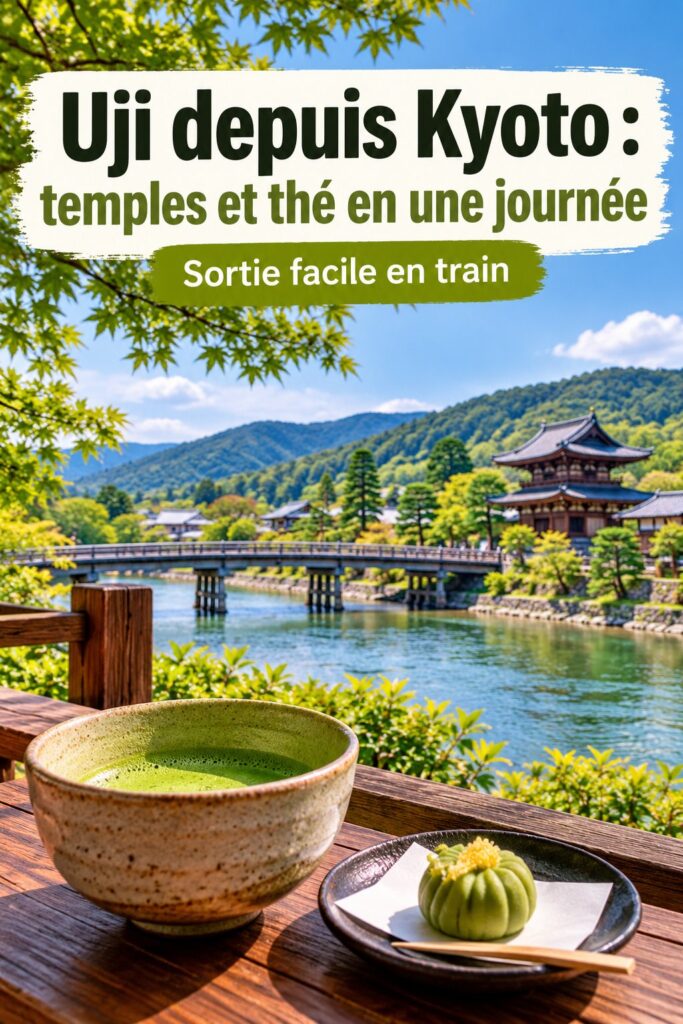 Vue panoramique des temples historiques d'Uji, connue pour ses jardins et sa culture du thé.