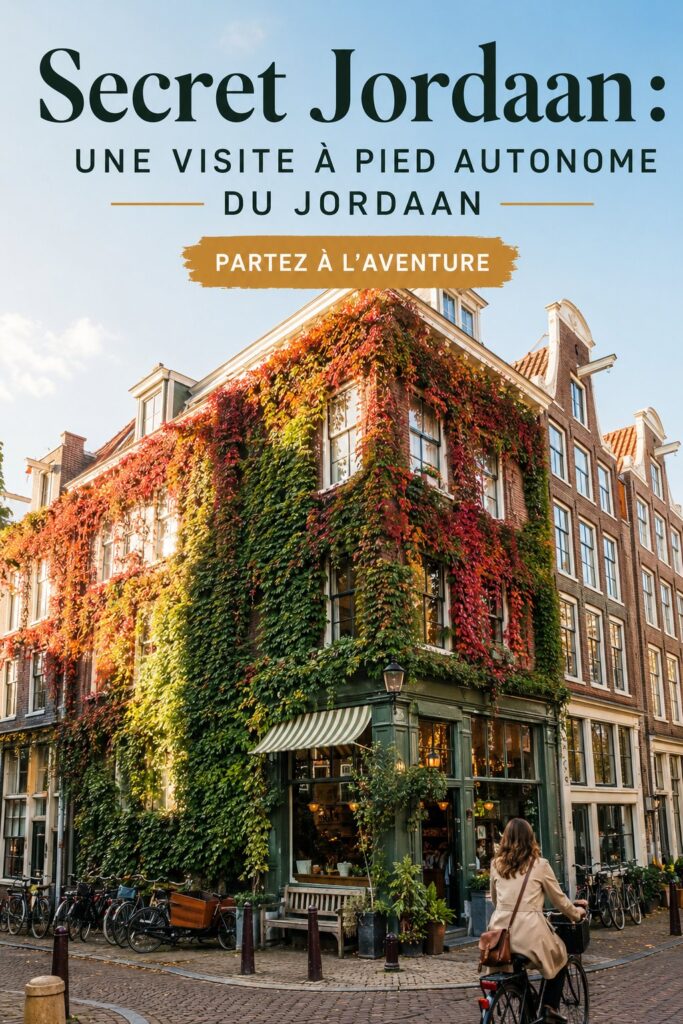 Vue pittoresque du quartier Jordaan à Amsterdam, avec ses canaux et maisons traditionnelles.