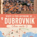 Vue panoramique de Dubrovnik depuis les remparts, montrant ses toits rouges et la mer Adriatique.