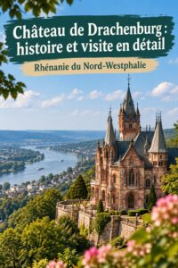 Vue panoramique du Château de Drachenburg entouré de verdure en Allemagne.