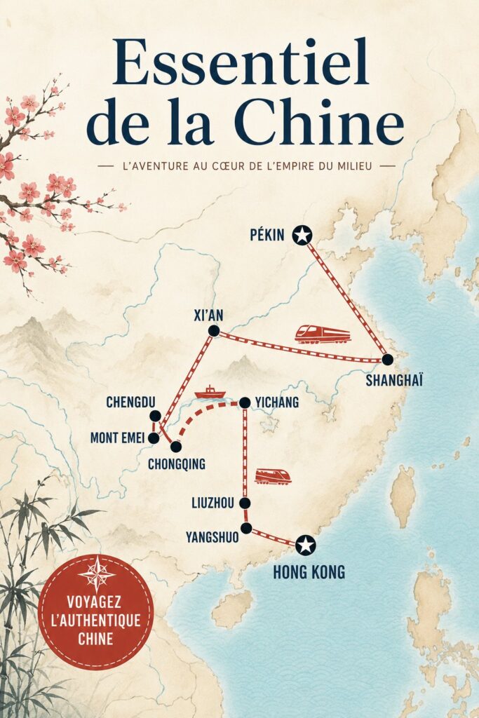 Groupe de voyageurs découvrant les paysages chinois emblématiques avec G Adventures.
