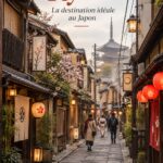 Temple traditionnel dans les rues de Kyoto, Japon, un incontournable pour les visiteurs.