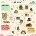 Vue panoramique de Kyoto avec ses temples et montagnes