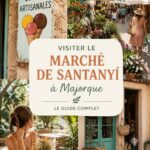 Visiteurs au marché de Santanyi à Majorque, découvrant des produits locaux