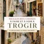 Vue panoramique de Trogir, en Croatie, avec ses bâtiments historiques et son port pittoresque.