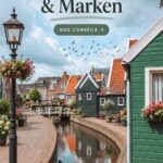 Vue pittoresque de Volendam avec ses maisons en bois colorées et le port