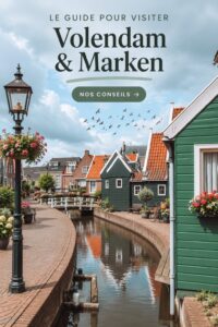Vue pittoresque de Volendam avec ses maisons en bois colorées et le port